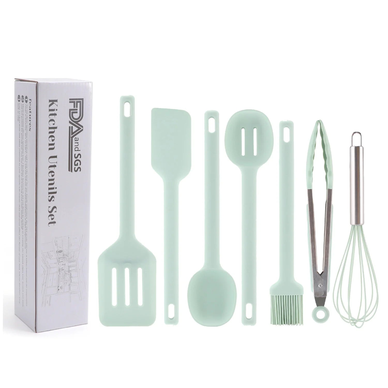 Silicone Cooking Utensils Set Seven Pieces