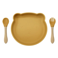 Gold 3-piece silicone dinner set