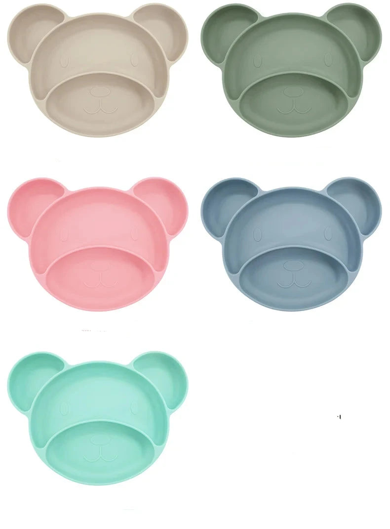 Teddy shaped silicone suction plate