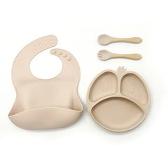 9-piece silicone bibs and baby feeding set