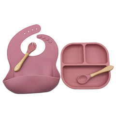 7-piece silicone bibs and feeding set