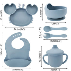 Crab Shaped Silicone Bib and Infant Dinner Set