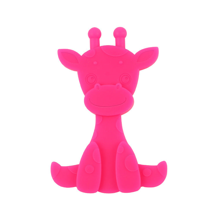 Bright Pink Silicone Deer-Shaped Teether