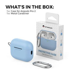 Sky Blue Silicone AirPods Pro 2 Case for Second Generation