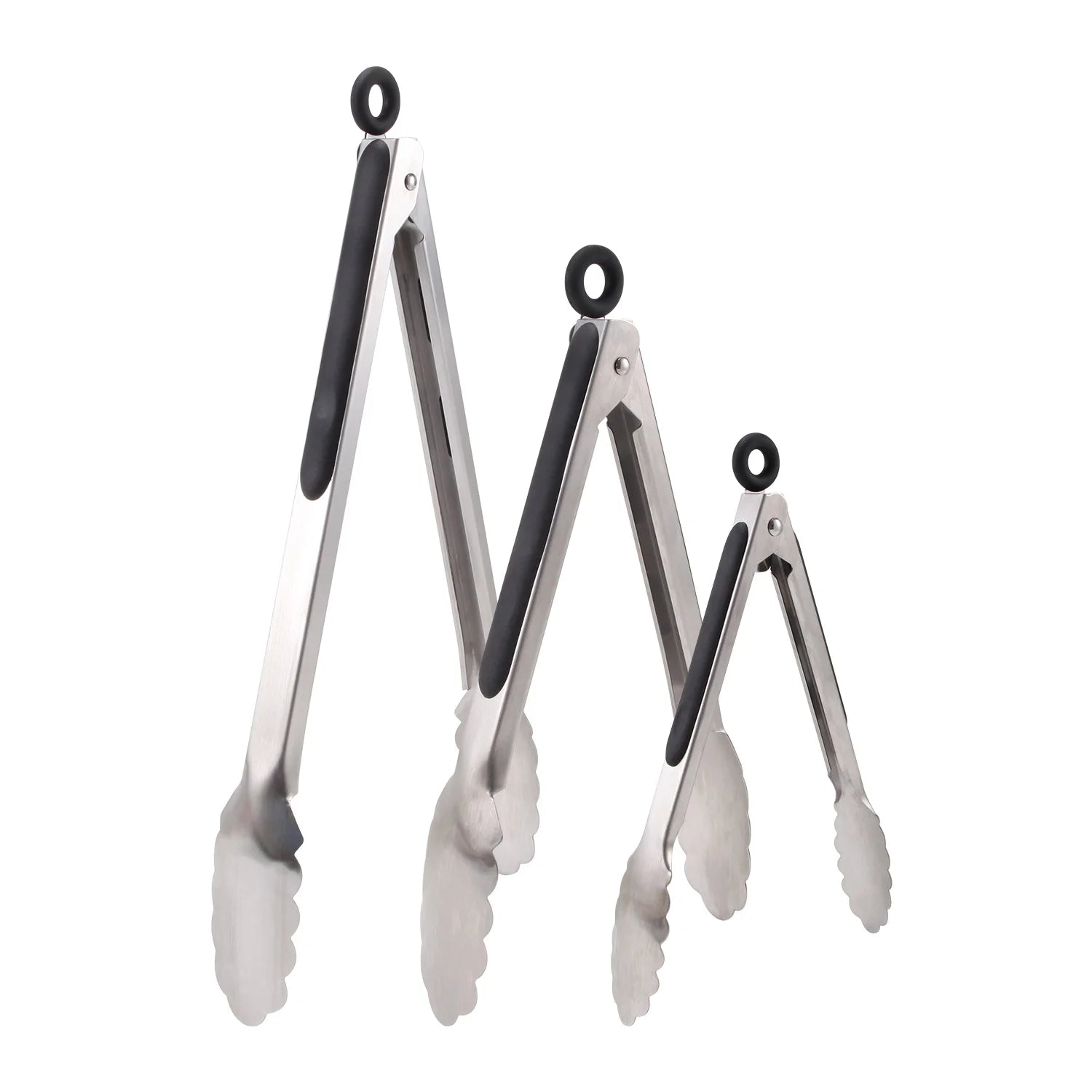 3x Stainless Steel Kitchen Tongs