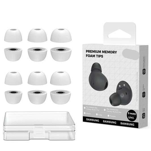 White Silicone Ear Tips Replacement for Galaxy Buds 2 Pro Earbuds