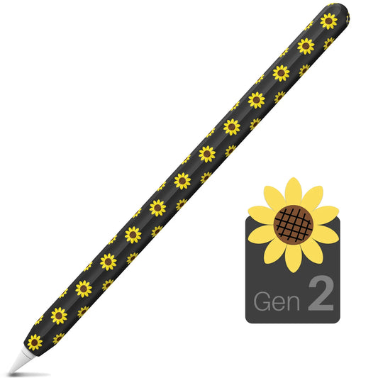 Black Blue Silicone 2nd Generation Sunflower Apple Pencil Case