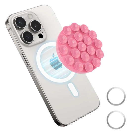 Sakura Pink Magnetic Suction Cup Phone Holder for iPhone 15, 14, 13, and 12 Series