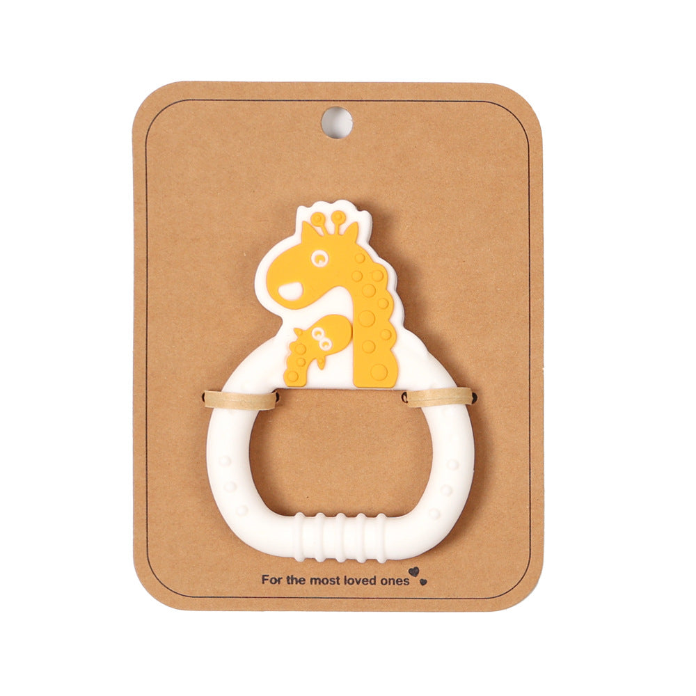 Yellow Multi-Animal Silicone Teether