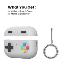 White Silicone Handheld Console Game Cover for AirPods Pro 2