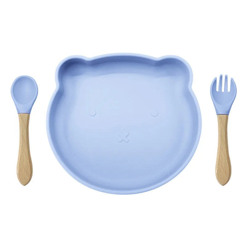 Sky Blue 3-piece silicone dinner set