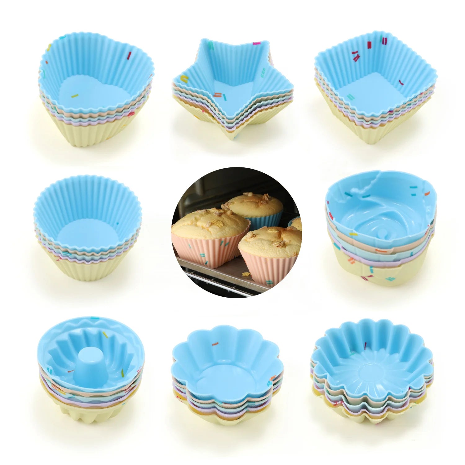 5pc Silicone Cupcake Muffin Cake Baking Cups