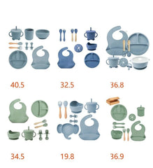 7-piece silicone bibs and bowls set