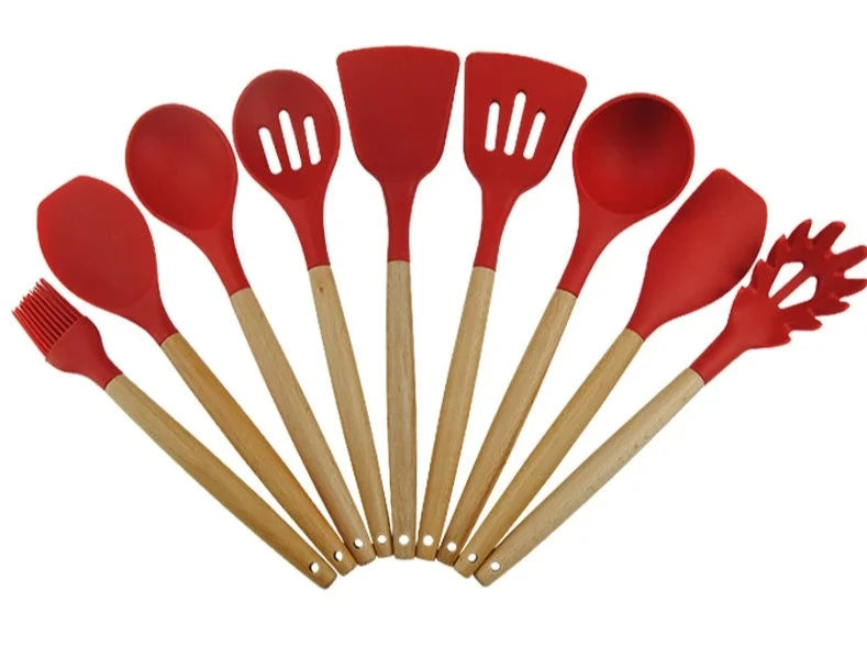 11-piece Silicone Kitchen Cooking Utensils Set