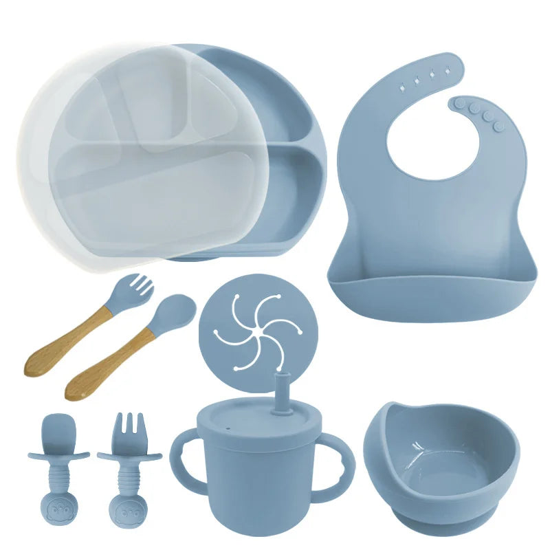 8-piece silicone baby meal set