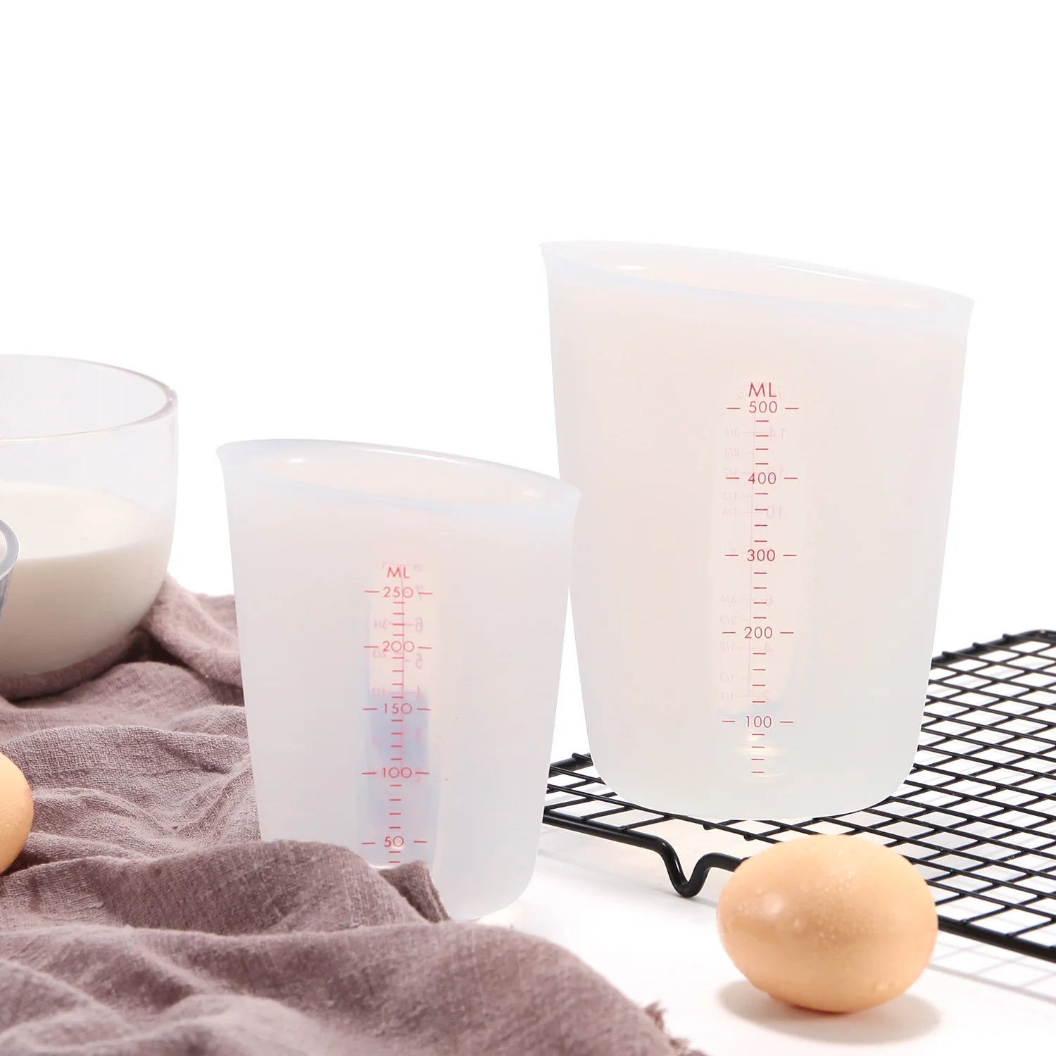 Semi - Transparent Silicone Measuring Cup 3 Sizes