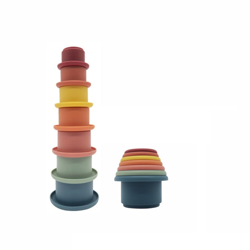 Rainbow 3-Color Silicone Stacking Toy