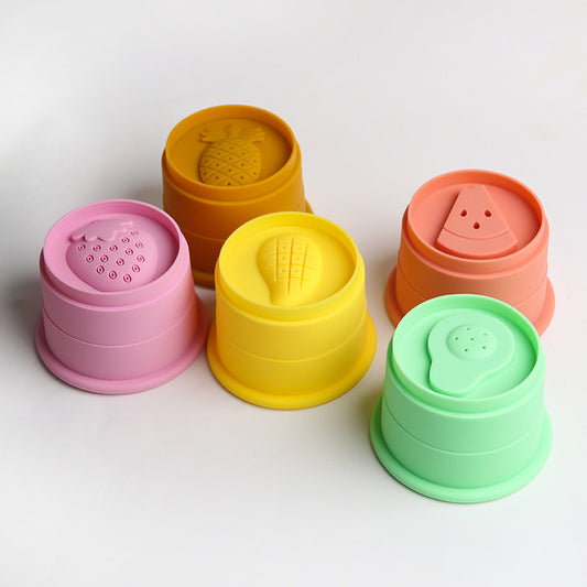 Fruit-Shaped Silicone Stacking Toy