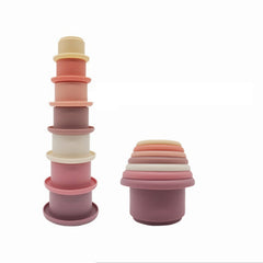 Purple 3-Color Silicone Stacking Toy