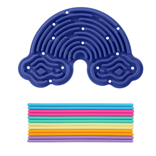 Blue Rainbow Cloud Sensory Board