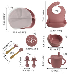 8-piece silicone baby meal set