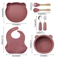 7-piece silicone bibs and bowls set