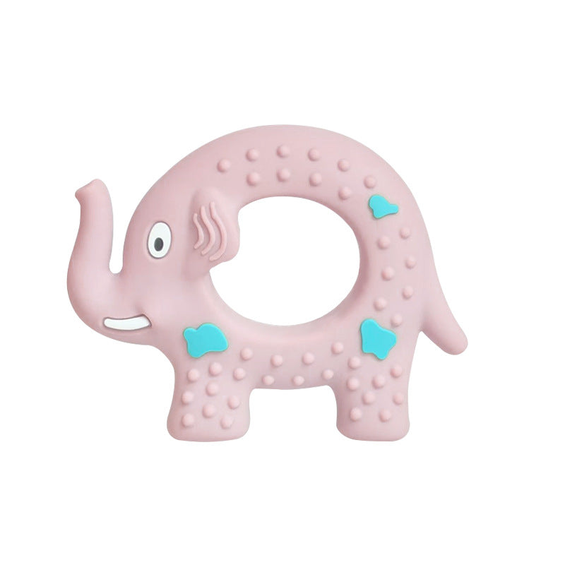 Pink Silicone Elephant-Shaped Teether