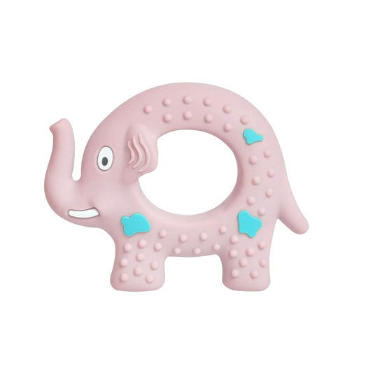 Pink Silicone Elephant-Shaped Teether