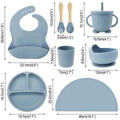 8-Piece Silicone Baby Feeding Set