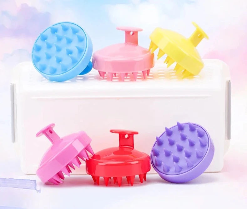 Pink and Purple Soft Silicone Shampoo Brush