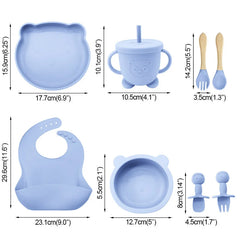 8-piece silicone baby bibs set