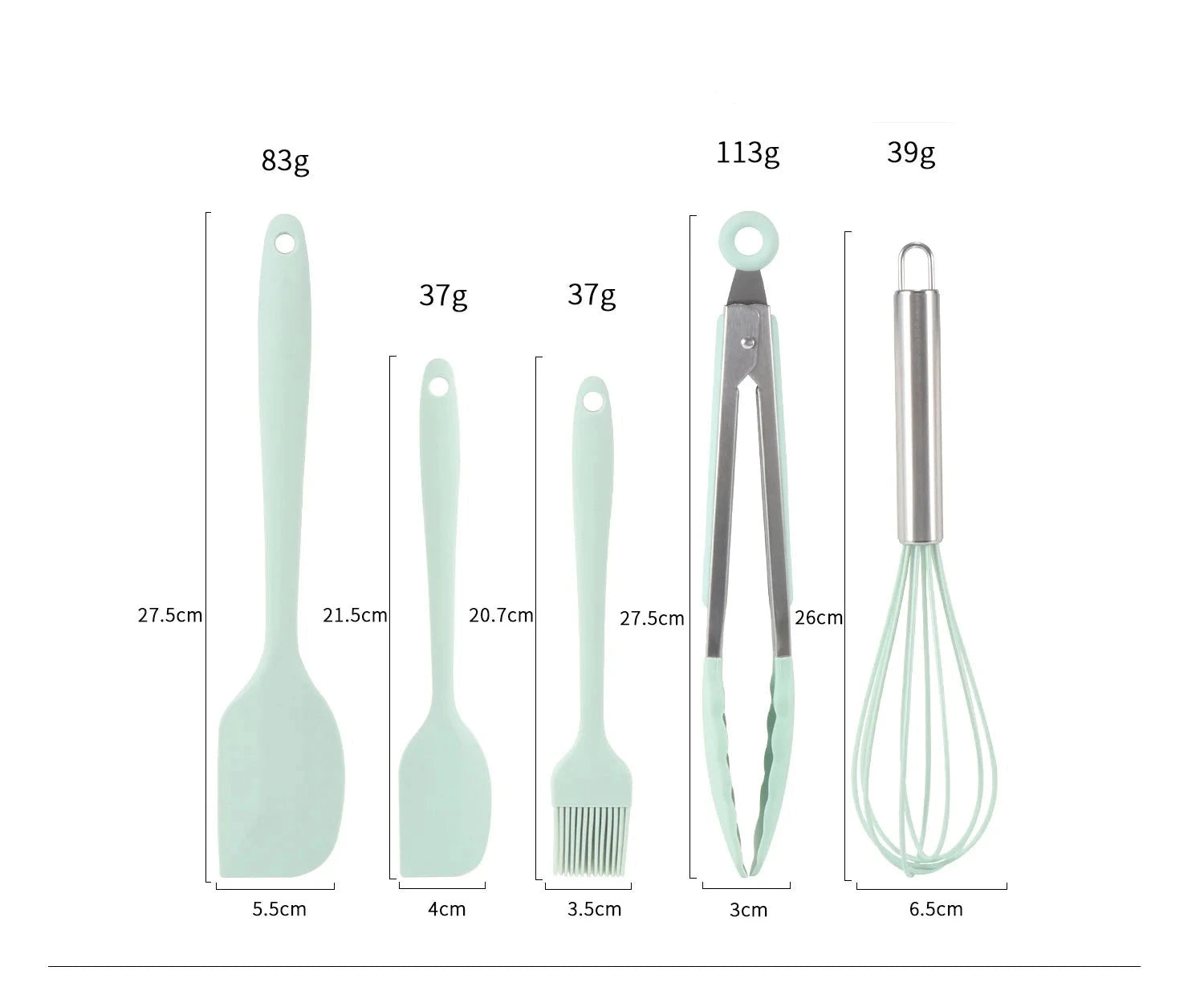 5-Piece Silicone Kitchen Utensil Set