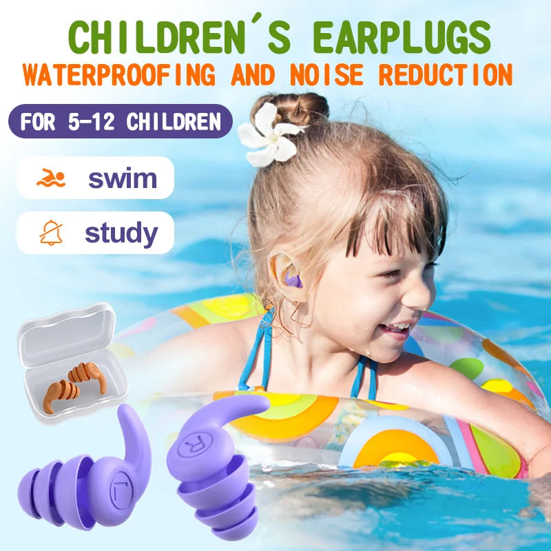 Purple Silicone Waterproof Earplugs