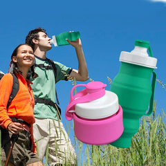 500ml Silicone Foldable Water Bottle for Sports