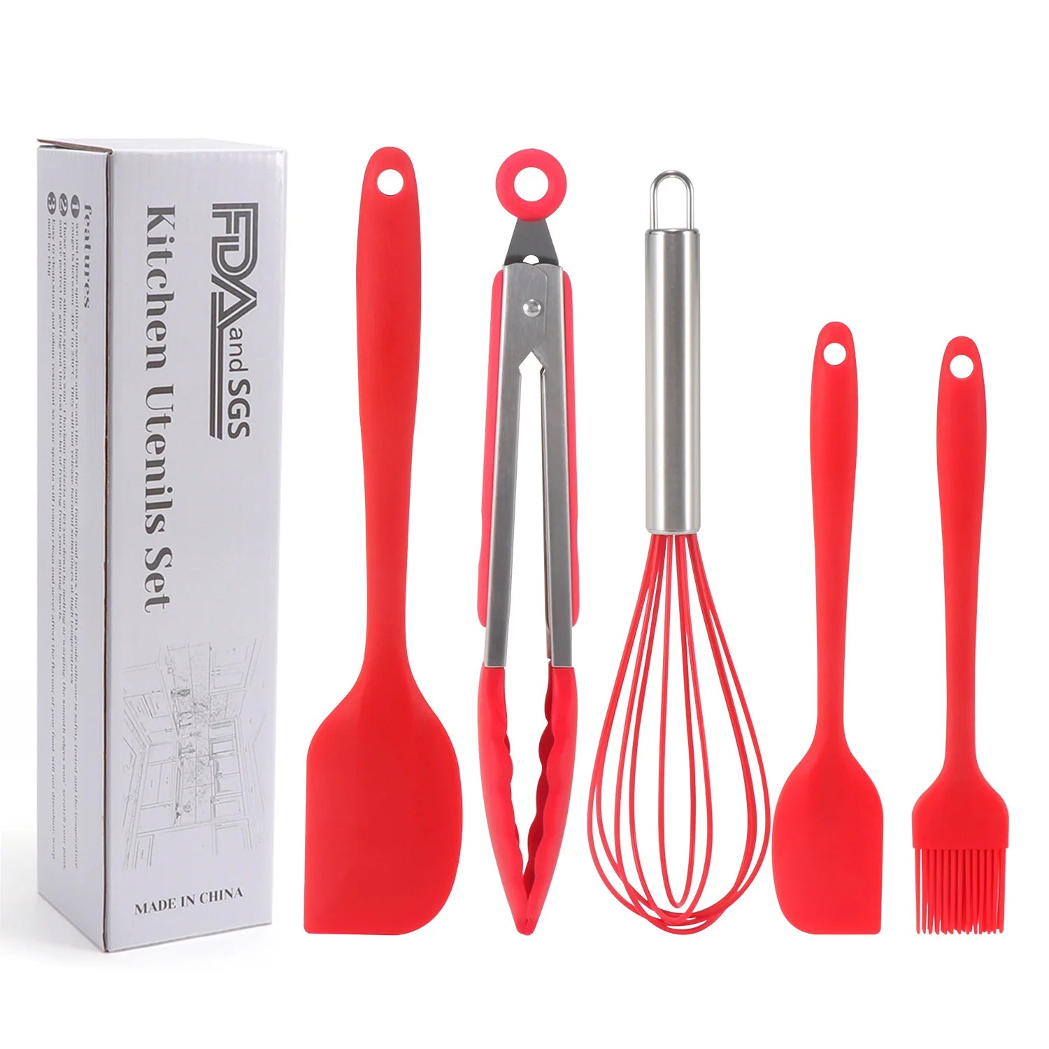 5-Piece Silicone Kitchen Utensil Set