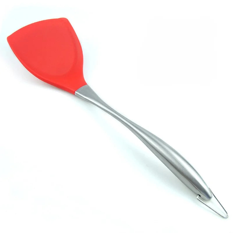 Red 2x Silicone Spatula With Stainless Steel Handle