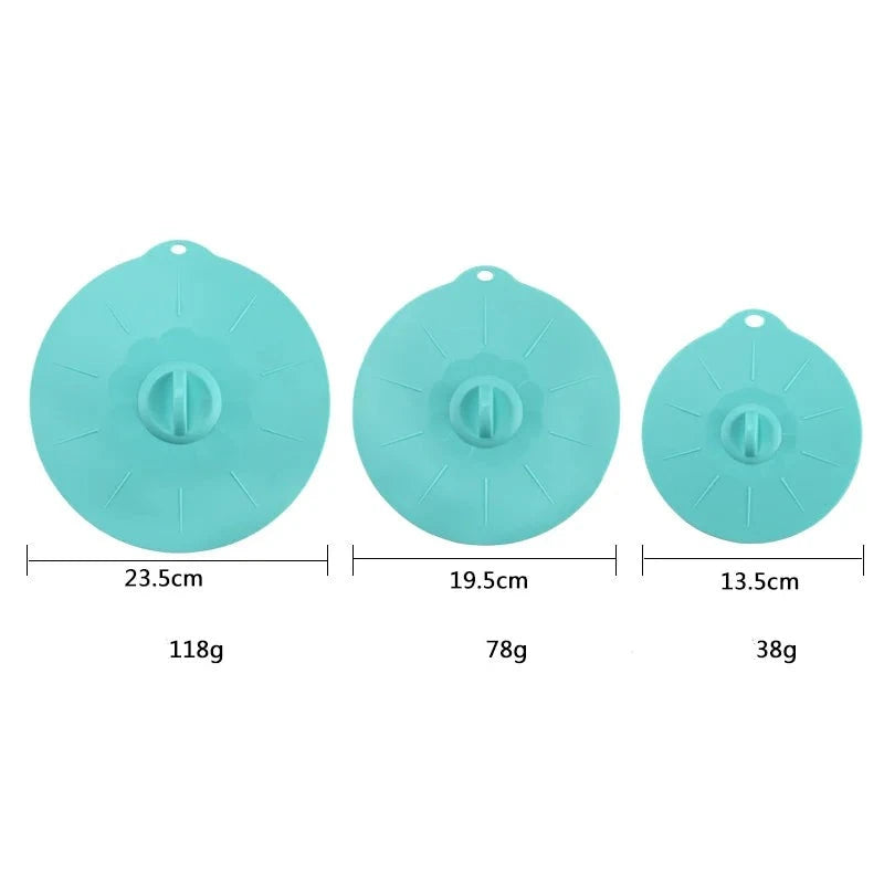 Blue Silicone Lids for Food Storage