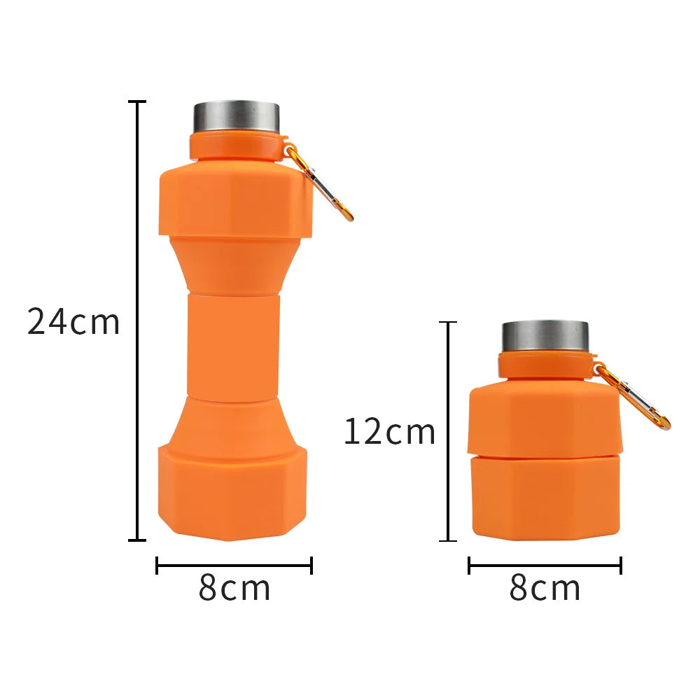 Dumbbell folding Customizable Silicone Water Bottle