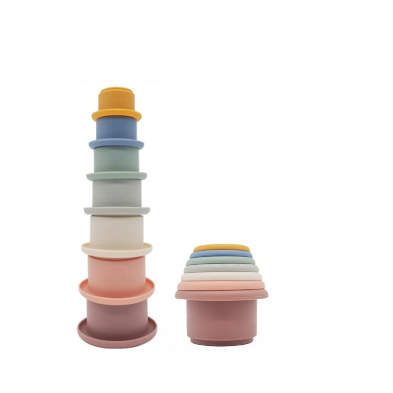 Blue 3-Color Silicone Stacking Toy