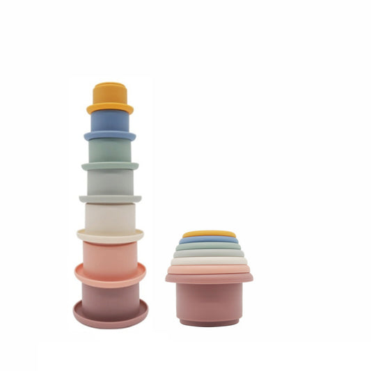 Blue 3-Color Silicone Stacking Toy