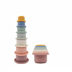 Blue 3-Color Silicone Stacking Toy