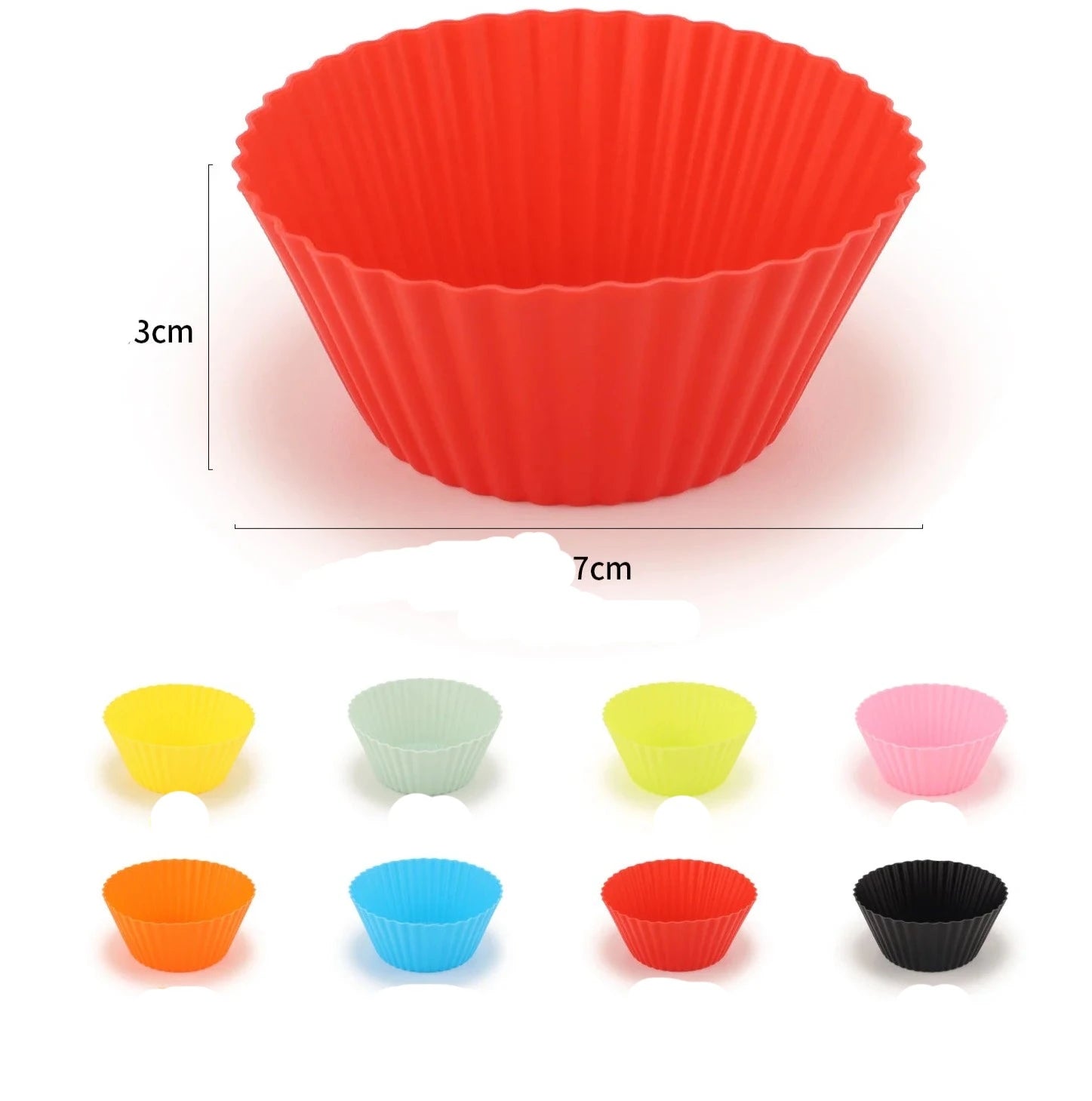 Set of 8 Silicone Cup Cake Molds