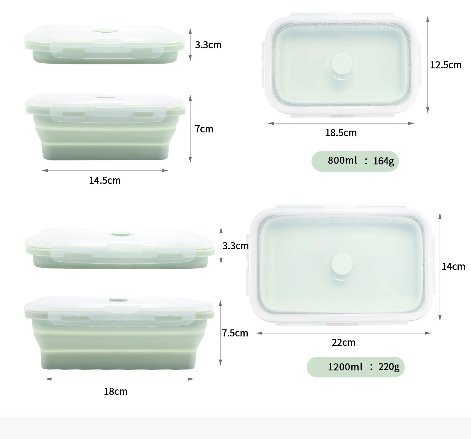 Collapsible Silicone Food Storage Container