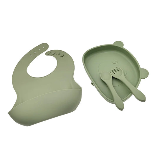 Mustard 5-Piece Silicone Feeding Set