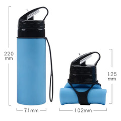 450 ml Silicone Folding Water Bottle with Straw