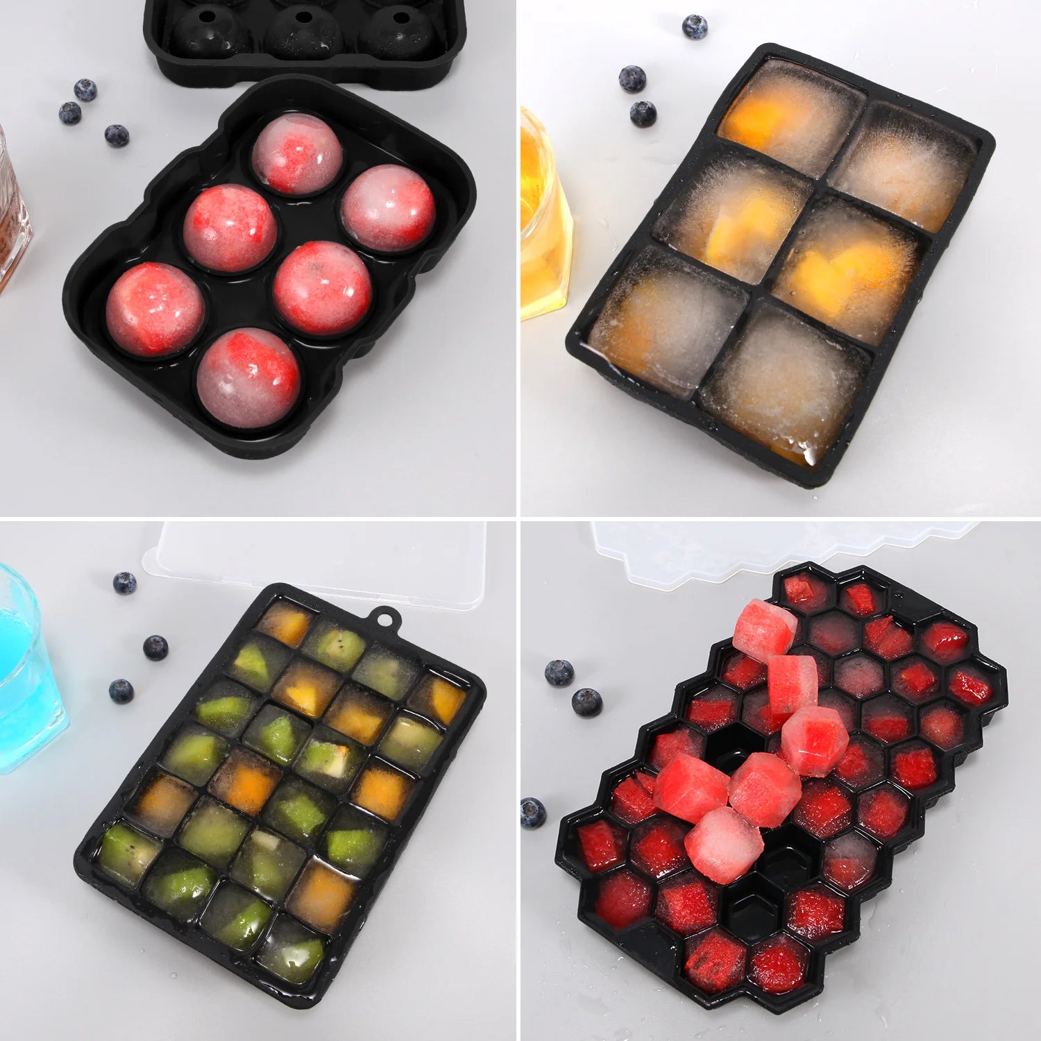 4 Pack Large Round Silicone Ice Mold/Tray