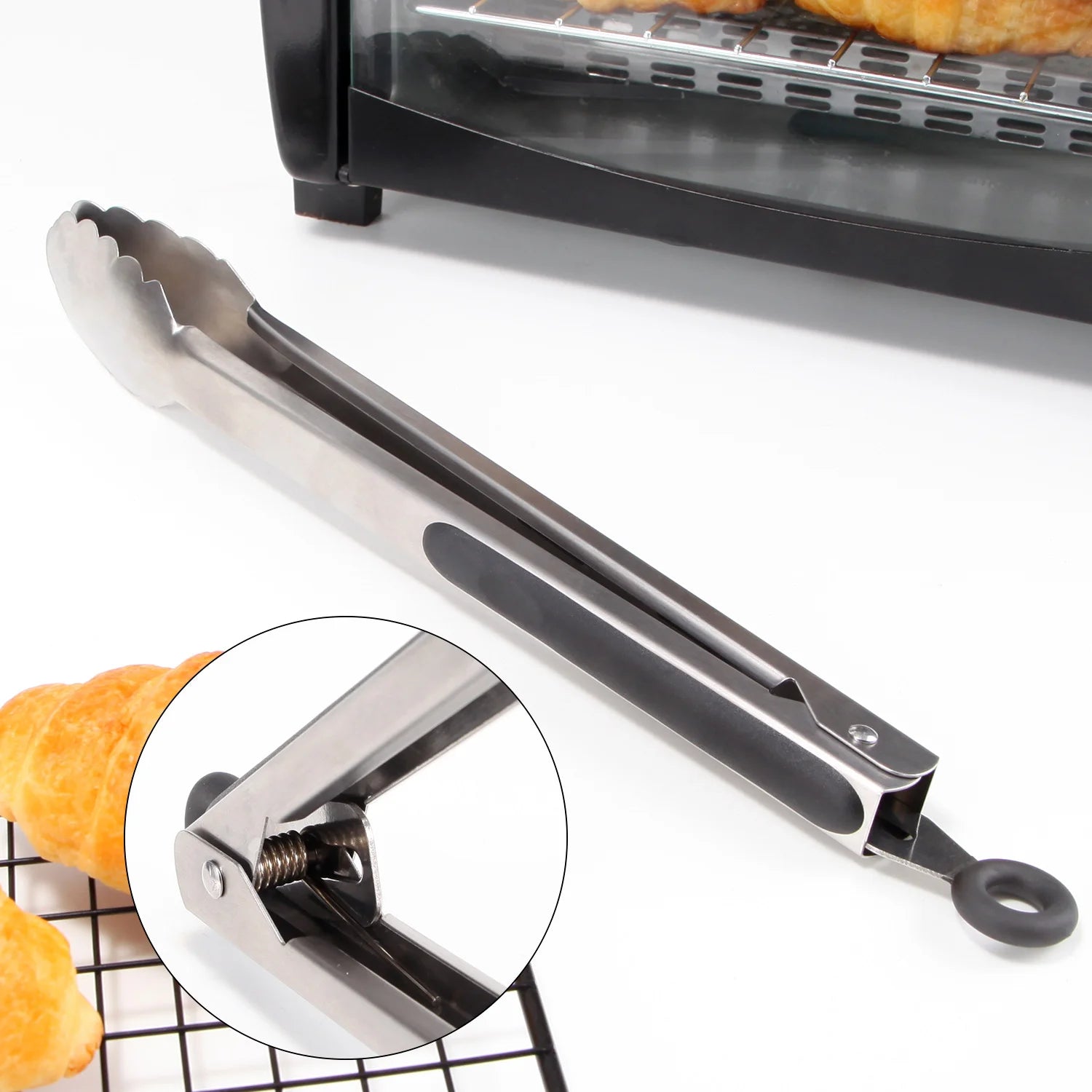 3x Stainless Steel Kitchen Tongs