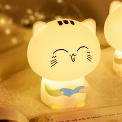 Closed Eyes Cute Night Light Cute Silicone Night Light with USB Charging Port