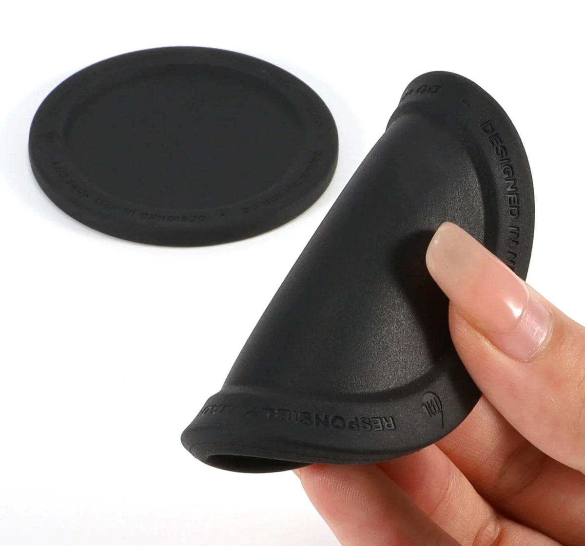 Black 2pcs Silicone Coaster