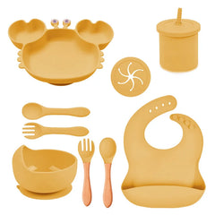 Gold Silicone Baby Bibs and Bowl Set